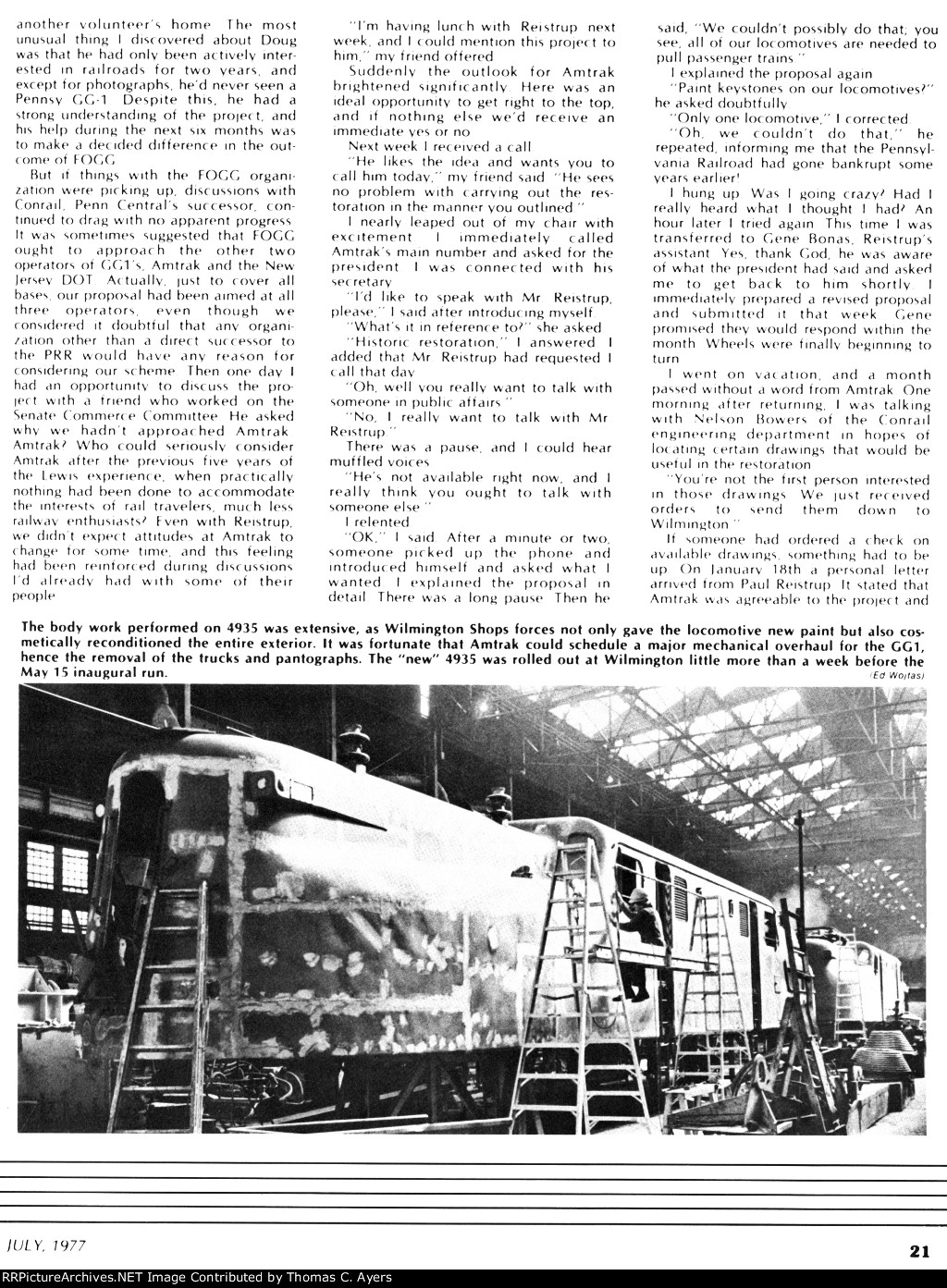"Taking Of Amtrak 4935," Page 21, 1977